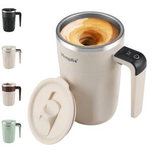 lot 11881 image: Mongdio Self Stirring Coffee Mug with Temperature Display, Rechargeable Stirring Mug, Automatic Self Stirring Cup with Lid, For Coffee, Milk and Other Beverages, White