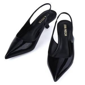 lot 11902 image: JENN ARDOR Black Slingback Kitten Heels Low Heeled Dressy Kitty Pumps for Women Going Out Short Sandals Fashion Casual Bridal Shoes Size 10