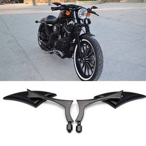 lot 11915 image: Black 8mm10mm Motorcycle Spear Blade Rear View Side Mirrors for Cruiser Chopper Sportster Dyna Softail Street Bike Scooter Dirt Bike