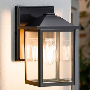 lot 11920 image: MATAMEYE Outdoor Wall Lantern, Exterior Waterproof Wall Sconce Light Fixture, Black Front Door Mounted Lighting with Clear Glass, Anti-Rust Porch Lamp