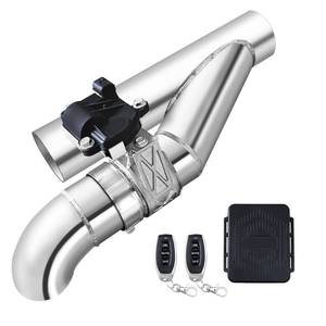 lot 11922 image: 2.5 Inch Electric Exhaust Cutout with Elbow Valved Muffler Valvetronic Exhaust Valve Kit