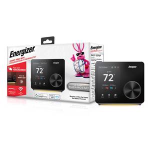 lot 11926 image: Energizer Smart Thermostat, Programable Wi-Fi Thermostat, 5GHz & 2.4GHz, Compatible with Alexa and Google, App Control, 3.5�� inch Color Touch Screen, Easy Installation, 7 Day Scheduling, Night Light