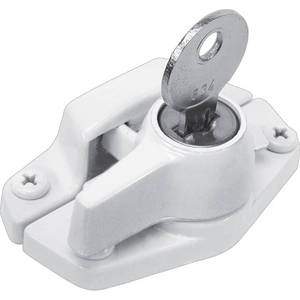 lot 12226 image: Prime-Line U 9928 Keyed Sash Lock ��Security Lock Only Unlocks With Key �� For Aluminum, Vinyl or Wood Double-Hung Windows �� 2�� Hole Centers �� Heavy-Duty Zinc Diecast, White (Single Pack)