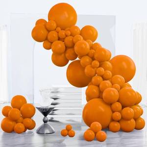 lot 12251 image: PartyWoo Burnt Orange Balloons 152pcs Different Sizes of 18 12 10 5 Inch Terracotta Rust Fall Color Autumn Boho Balloon Arch Kit Garland for Thanksgiving Halloween Fall Party Decorations Orange-F53