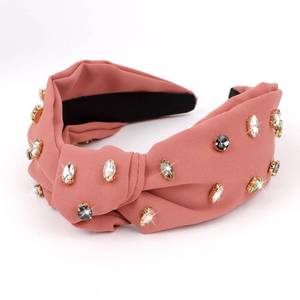 lot 12261 image: YISSION 1PC Crystal Knotted Headband for Women Non Slip Rhinestone Headband Cameo Brown Head Band Fashion Wide Headbands Hair Accessories for Women Girls