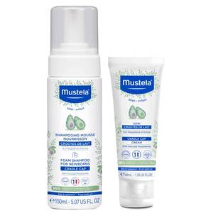 lot 12262 image: Mustela Cradle Cap Fragrance-Free Baby Shampoo & Cream for Baby & Newborn for Seborrheic Dermatitis - Helps to minimize Scalp Flakes - Clinically & Dermatologist Tested - 2 Items Set