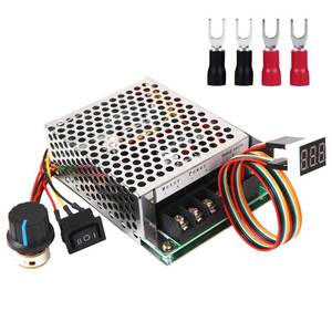 lot 12264 image: PWM DC Motor Speed Controller, DC 10-55V  Rated 40A, LED Display Stepless DC Motor Speed Controller with Adjustable Potentiometer and Forward-Brake-Reverse Switch