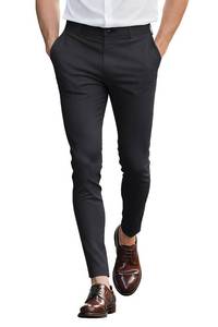lot 12271 image: GINGTTO Black Dress Pants Men Slim Fit Chino Pants for Men Stretch Formal Pants 34Wx28L