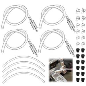 lot 12274 image: Meonum 4 Pack Brake Bleeder Hose, Motorcycle Brake Bleeder Kit with Nozzle Cap & Clamp, One Way Check Valve Tube Bleeding Tools for Hydraulic System Bleeding, Car Clutch Fluid Replacement Hose