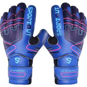 lot 12278 image: Sportout Youth&Adult Goalie Goalkeeper Gloves,Strong Grip for The Toughest Saves, with Finger Spines to Give Splendid Protection to Prevent Injuries,4 Colors (Dark Blue, 7)