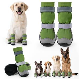 lot 12286 image: Winter Dog Snow Boots with Fleece Lining, Dog Shoes for Medium Large Size Dogs, Waterproof Dog Booties and Paw Protectors, Anti-Slip & Reflective Dog Shoes for Snow Outdoor, Hiking (Green-Size 4)