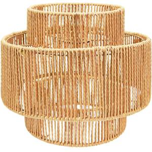 lot 15899 image: LUCORUSC Hanging Light Lamp Shades Boho Rattan Lamp Shades, Woven LampShades for Floor Lamps Rattan Pendant Lights Boho Lamp Ceiling Light, Plug in Pendant Light Fixtures Hanging Lamp 1.54lb