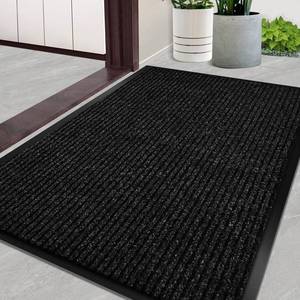 lot 15908 image: Door Mat Heavy Duty Outdoor Indoor Doormat Low Profile Front Door Mat Large 31x47 inch Black Entrance Welcome Mats Easy Clean Patio Entrance Mat Waterproof Anti-Skid Rubber Backing