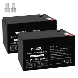 lot 16176 image: Miady 12V 7Ah Rechargeable Sealed Lead Acid Battery (2 Pack)