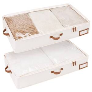 lot 16177 image: StorageWorks Large Under Bed Storage Containers with Handles and Label Holder, 2 Pack Ultra-thick Fabric Underbed Bins, Closet Organizer for Clothes, Blankets, Sweater