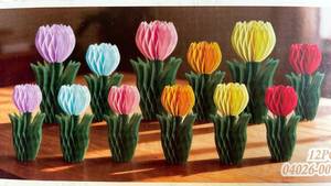 lot 16188 image: Honeycomb Paper Tulip Party Decorations 12pk