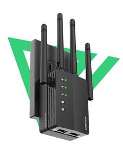 lot 16189 image: 1200Mbps Dual Band 5GHz2.4GHz WiFi Extender, WiFi Extender Signal Booster, 12880 Sq.Ft Coverage, 105-Device Support, Setup for Home & Outdoor Use