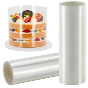 lot 16190 image: Qmino Cake Collar, Transparent Cake Rolls, Clear Cake Strips, DIY Acetate Sheet, Surrounding Edge for Baking Decorate, Chocolate Mousse Cake Elegant Cake Wrapping 4X394 inch