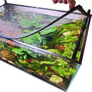lot 16198 image: Magnetic Aquarium Cover lid Fish Tank lid Anti-Jumping net Cover mesh lid Aquarium Hood
