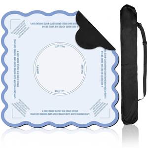 lot 16221 image: Scalloped Mahjong Mat Set with 1 Carrying Bag Anti Slip Noise Reduction Gaming Mat 31.5�31.5 Inch Blue Gaming Tablemat Mahjong Accessories Gifts Multi Purpose Game Table Cover for Board Tile Games