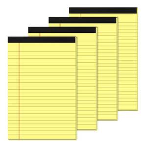 lot 16224 image: Yellow Legal Pads 5�8 Small Notepads 4 Pack Yellow Note Pads 5�8 College Ruled Perforated Writing Pads 80 GSM Lined Pads of Paper Writing Tablets 5�8 Memo Pads for Office, Home, School, 30 Sheet Pad