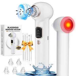 lot 16226 image: Pore Vacuum Blackhead Remover Kit - 5 Suction Heads & Extractor Tools, 3 Adjustable Suction Levels - Facial Pore Cleansing for Women&Men (White)