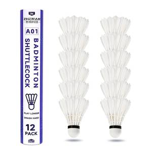 lot 16231 image: ZHENAN Goose Feather Badminton Shuttlecocks,12 Pack Feather Badminton Birdies-Hight Speed Training Birdie Ball for Indoor and Outdoor Matches,Highly Stable & Durable Shuttle Balls