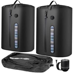 lot 16246 image: Vacuum Bags for Travel with Pump, Vacuum Packing Cubes for Travelers, Vacuum Seal Bags for Clothing, Reusable IP68 Waterproof Airless Travel Bags for Luggage, Backpack & Suitcase