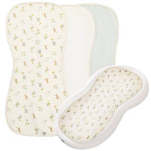 lot 16249 image: Hombys Washable Baby Changing Pad Cover - Waterproof Muslin Changing Table Pad, 3 Pack - Cream White, Light Green, Animals