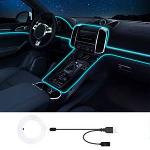 lot 16254 image: Jushope Interior Car LED Strip Lights, RGB USB Car Ambient Lighting with Fiber Optic, EL Wire Car Accessories
