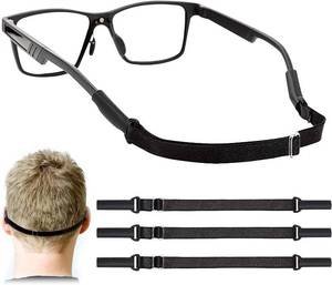 lot 16260 image: Enenfly Adjustable Glasses Straps - 3 Pack No Tail Eyewear Retainer for Men, Women, Kids �� Fits Eyeglasses & Sunglasses,Black(7.5-13.5 inch)