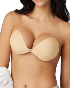 lot 16262 image: Niidor Adhesive Bra Strapless Sticky Bra Push Up Invisible Backless Bras for Women Nude Beige