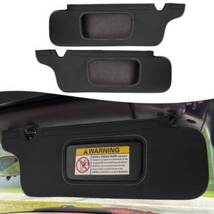 lot 16264 image: KBH Sun Visor Cover Protector for Ford Mustang 1994 1995 1996 1997 1998 1999 2000 2001 2002 2003 2004, Vinyl Leather, Left & Right Side, Anti-Scratch, Black-Gray Stitch