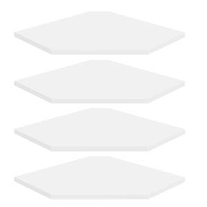 lot 17043 image: Homode Corner Wall Shelf, Corner Shelf Floating, Set of 4 Wooden Hanging Corner Shelves with Wire Hole for Bathroom Living Room Office, White