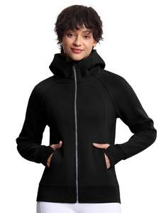 lot 17053 image: THE GYM PEOPLE Womens Zip Up Hoodies Fleece Workout Jackets Sweatshirts with Pockets Thumb Hole Black
