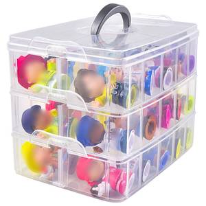 lot 17059 image: Xuerdon Case Compatible with Fisher-Price for Little People Collector Figures, Toy Storage Organizer Holder for Disney Frozen for Elsa & Friendsfor Office Figurefor Golden Characters (Box Only)