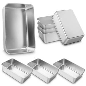 lot 17060 image: AOZUO 8 Pack Loaf Pan Set, 9x5 Inch Bread Loaf Pans for Baking Bread Stainless Steel Meatloaf Toast Baking Pans for Homemade Brownies Pound Cake, Oven & Dishwasher Safe