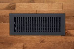 lot 18006 image: Madelyn Carter 4 x 10 Cast Aluminum Contemporary Vent Cover - Black (Overall 5.25 x 11.5)  Floor Register and Wall Register