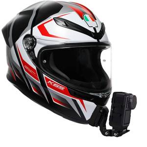 lot 18007 image: AGV K6 K6S Chin Mount Kits Adjustable Camera Mount Kit Customize Joint Base Compatible with Gopro Hreo Ins360 Srago DJI Etc. (Carbon Fiber Base)