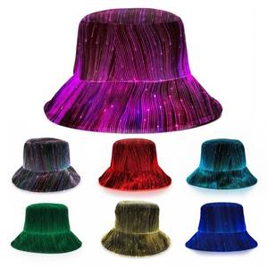 lot 18010 image: GloFX Fiber Optic Bucket Hat �� LED Light Up Rave Hat for Festivals, Concerts & Parties �� USB Rechargeable, Built-In Battery, 7 Color Modes