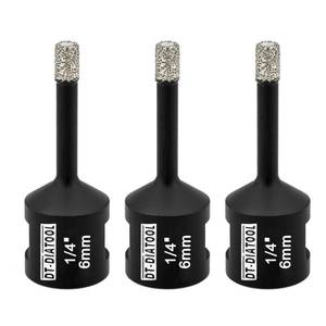 lot 18018 image: DT-DIATOOL Daimond Core Drill Bit - Vaccum Brazed Hole Saw, 6mm 3pcs with 58-11 Thread Drilling for Procelain Tile Ceramic Stoneware Marble Granite Stone Brick