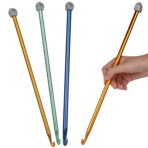 lot 18038 image: Coopay Tunisian Crochet Hook Set - 9mm 10mm 11mm Large Hooks, 3PCS Extra Long 13.8in Metal Afghan Crochet Needles for Crocheting, Great for Beginners