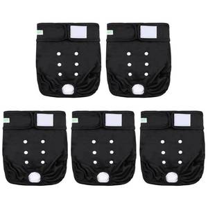 lot 18047 image: wegreeco Female Dog Diapers, Washable Reusable Pet Puppy Doggie Diapers for Small Medium Large Female Dogs in Heat Period, Doggy Period Panties Medium, Black