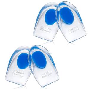 lot 18064 image: Gel Silicone Heel Pads,2 Pairs Heel Cups for Achilles Tendonitis,Shoe Wedge Inserts for Plantar Fasciitis,Sore Heel, Heel Spur and Heel Pain Relief,Heel Support for MenWomen(Medium)