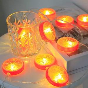 lot 18093 image: ZDAYOZ LED Fruit Shape Decorative String Light Battery Light Orange Lime (19.6 feet  40 Lights, Lime Slices) (USB Interface 19.6FT Lemon Light, Orange red)