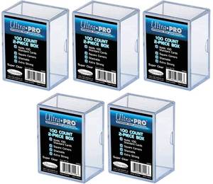 lot 18094 image: Ultra Pro Pack of 5 - 100 Count 2 Piece Storage Box