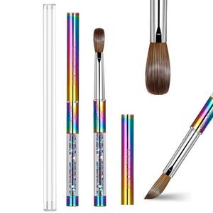 lot 18108 image: Shine Chance Acrylic Nail Brush Size 8, 100% Real Kolinsky Art Nail Brush for Acrylic Powder Application, Handmade Women Manicure Nail Extension Tool for Professional DIY Home Salon and Beginners