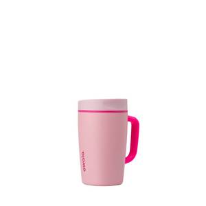 lot 19279 image: Owala SmoothSip Slider Stainless Steel Insulated Travel Mug with handle, 100% Leak Proof, For Hot and Cold Drinks, Travel Friendly with Sliding Lock Lid, 12oz, BPA Free, Leak Proof, Pucker Up