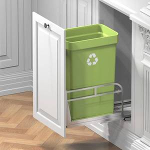 lot 19301 image: Rocfinity Pull Out Trash Can Under Cabinet Shelf, Under Cabinet Trash Cans Pull Out Kit with Soft-Close Slides,Door Mounting Under Sink Trash Can Slider for Kitchen,Fits Up to 40 Qt(Can Not Included)