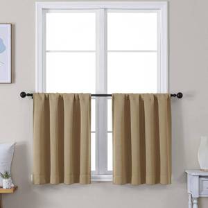 lot 19312 image: Simplebrand Ava Taupe Blackout Curtains for Bedroom 63 Inch Length 2 Panels Set, Solid Thermal Insulated Energy Saving Rod Pocket Window Treatment Curtains Blackout Drapes, W40 x L63 Inch, Taupe